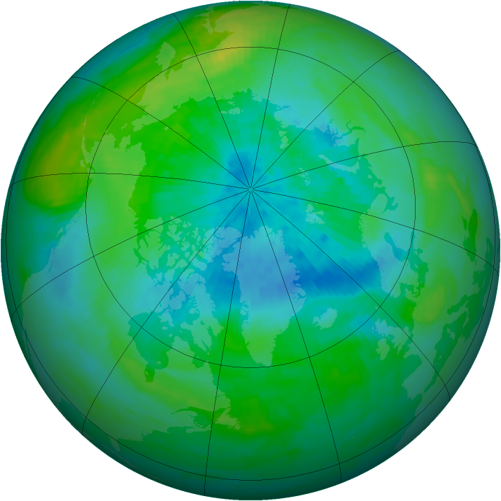 Arctic ozone map for 14 September 1981
